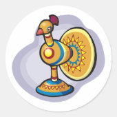 Mexican Rooster Toy Runder Aufkleber (Vorderseite)