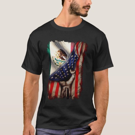 Mexican Roots American Mexican Flag Mexico Is Call T-Shirt (Vorderseite)