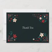 Mexican Rustic Elegant Christmas Red Wedding Dankeskarte (Vorderseite)