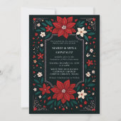Mexican Rustic Elegant Floral Christmas Wedding Einladung (Vorderseite)