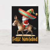 Mexican Santa Riding Donkey Christmas Navidad Mexi Karte (Vorderseite)
