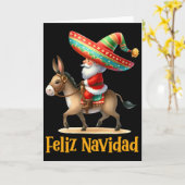 Mexican Santa Riding Donkey Christmas Navidad Mexi Karte (Gelbe Blume)