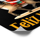 Mexican Santa Riding Donkey Christmas Navidad Mexi Poster (Ecke)