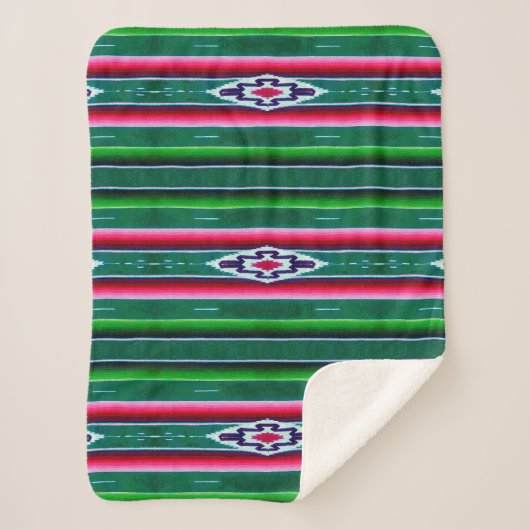 Mexican Sarape Pattern Sherpadecke (Vorderseite)