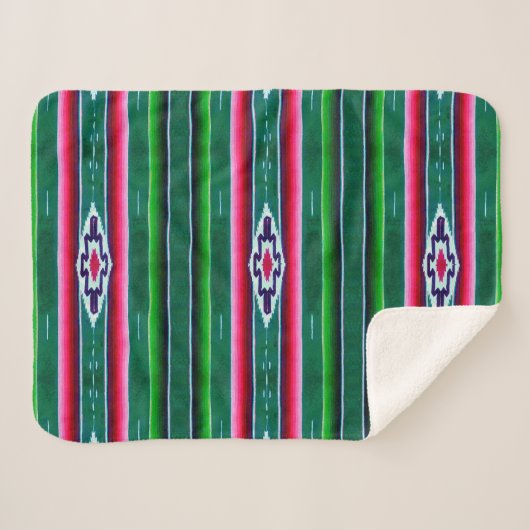 Mexican Sarape Pattern Sherpadecke (Vorderseite (Horizontal))