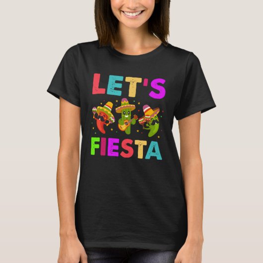 Mexican Saying Slogan Let s Fiesta T-Shirt (Vorderseite)