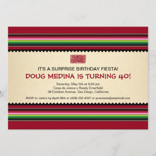 Mexican Serape Party - Horizontal Einladung