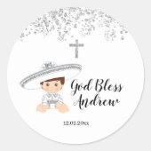 Mexican Silver Charro Baptism Sticker (Vorderseite)