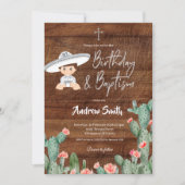 Mexican Silver Charro Birthday und Baptism Boy Einladung (Vorderseite)