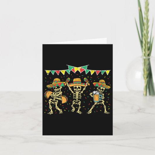 Mexican Skeleton Cinco De Mayo Funny Sombrero Bara Karte (Vorderseite)
