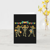 Mexican Skeleton Cinco De Mayo Funny Sombrero Bara Karte (Gelbe Blume)