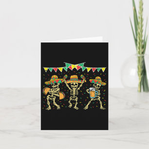 Mexican Skeleton Cinco De Mayo Funny Sombrero Bara Karte