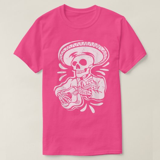 Mexican Skeleton Guitarist Tshirt T - Shirt (Design vorne)