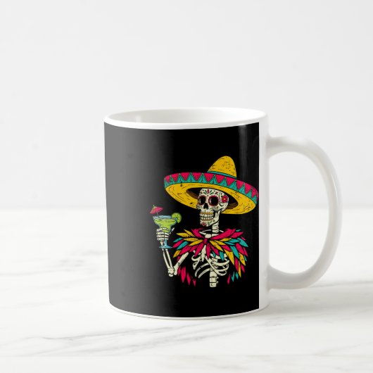 Mexican Skeleton Sombrero Cinco De Mayo Kaffeetasse (Rechts)