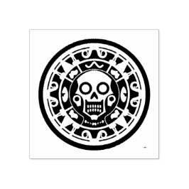 Mexican Skull Aztec Art Rubber Briefmarke Gummistempel