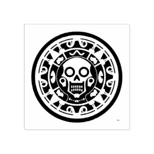 Mexican Skull Aztec Art Rubber Briefmarke Gummistempel