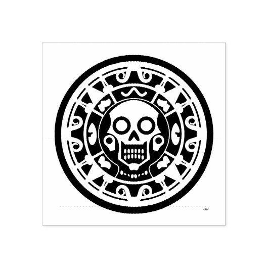 Mexican Skull Aztec Art Rubber Briefmarke Gummistempel (Prägung)