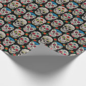 Mexican Skulls & Rose: Vintages Design Geschenkpapier (Ecke)