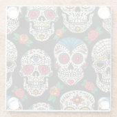 Mexican Skulls & Rose: Vintages Design Glasuntersetzer (Rückseite)