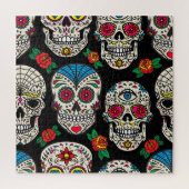 Mexican Skulls & Rose: Vintages Design Puzzle (Vertikal)
