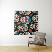 Mexican Skulls & Rose: Vintages Design Wandteppich (Beispiel (Horizontal))