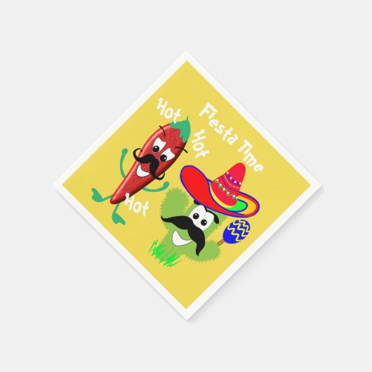 Mexican Sombrero Cactus Chili Pepper Fiesta Party Serviette (Ecke)