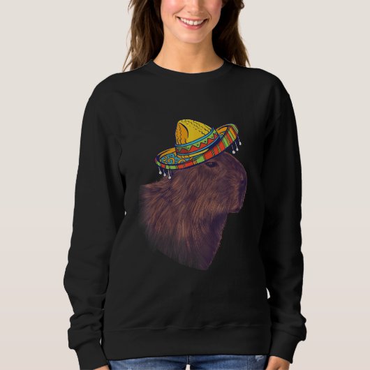 Mexican Sombrero Capybara Rodent Animal  Capybara Sweatshirt (Vorderseite)