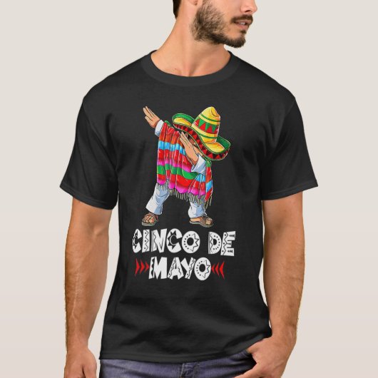 Mexican Sombrero Cinco Dabbing Dab De Poncho Mayo T-Shirt (Vorderseite)