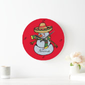 Mexican Sombrero Santa Thunder_Cove Große Wanduhr (Zuhause)