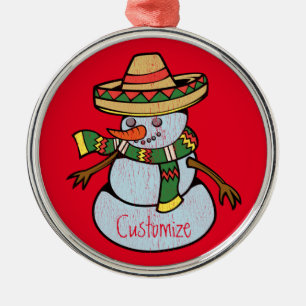 Mexican Sombrero Santa Thunder_Cove Ornament Aus Metall
