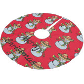 Mexican Sombrero Santa Thunder_Cove Polyester Weihnachtsbaumdecke (Schrägansicht)
