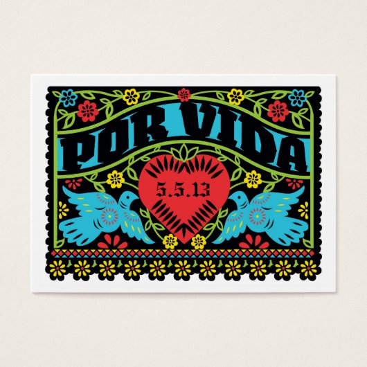 Mexican Style Skulls Wedding Banner Info Card (Vorderseite)