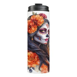 Mexican Sugar Skull La Calavera Catrina Tumbler Thermosbecher