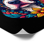 Mexican Sugar Skull Pitbull Dog Dia De Muertos Hal Poster (Ecke)