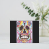 Mexican Sugar Skull Postcard Postkarte (Stehend Vorderseite)