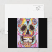 Mexican Sugar Skull Postcard Postkarte (Vorne/Hinten)