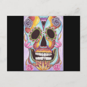 Mexican Sugar Skull Postcard Postkarte