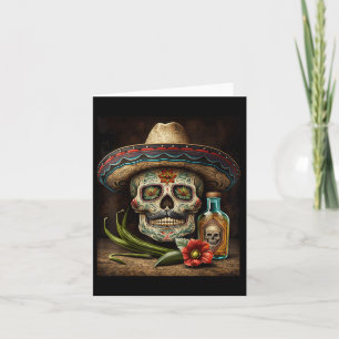Mexican Sugar Skull Tequila Sombrero Cinco De Mayo Karte
