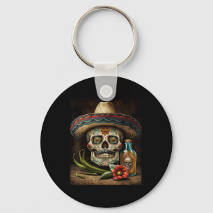 Mexican Sugar Skull Tequila Sombrero Cinco De Mayo Schlüsselanhänger