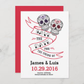 Mexican Sugar Skull Wedding Save the date 4.5x6.25 (Vorne/Hinten)