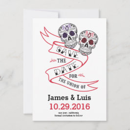 Mexican Sugar Skull Wedding Save the date 4.5x6.25