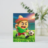 Mexican taco soccer player running across stadium postkarte (Stehend Vorderseite)