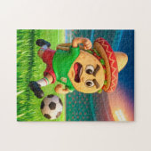 Mexican taco soccer player running across stadium puzzle (Horizontal)
