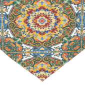 Mexican Talavera aquamarine Vintage Musterkunst Kurzer Tischläufer (Ecke)