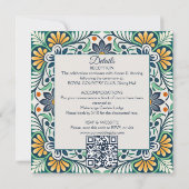 Mexican Talavera Azulejo Hochzeit mit UAWG Einladung (Rückseite)