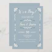 Mexican Talavera Baby Boy Einladung (Vorne/Hinten)