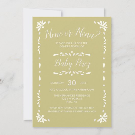 Mexican Talavera Baby Einladung (Vorderseite)