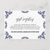 Mexican Talavera Black Floral Minimalist Wedding Begleitkarte (Vorderseite)