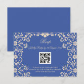 Mexican Talavera Blue Wedding QR RSVP Karte (Vorne/Hinten)