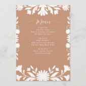 Mexican Talavera Boho Barro Brautparty Menükarte (Vorderseite)